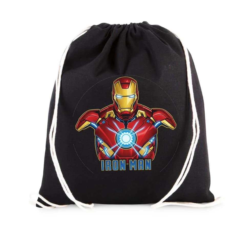 Worek-plecak stylowy okrągły nadruk z motywem Iron Man superbohatera