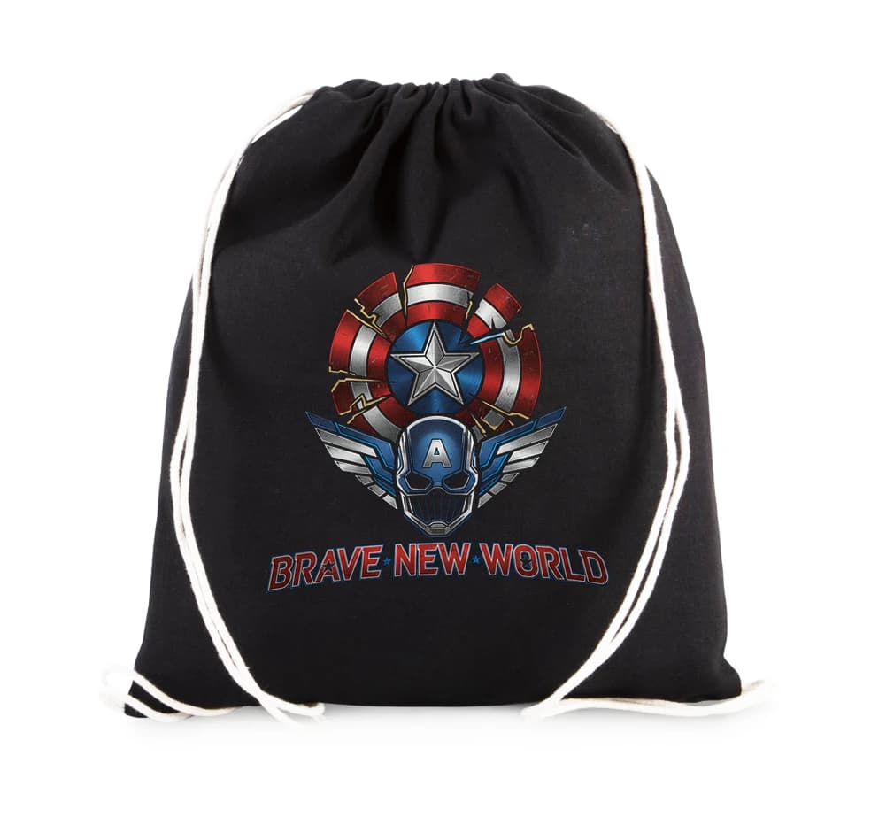 Worek-plecak ciemna tarcza skrzydła i czaszka Captain America Brave New World