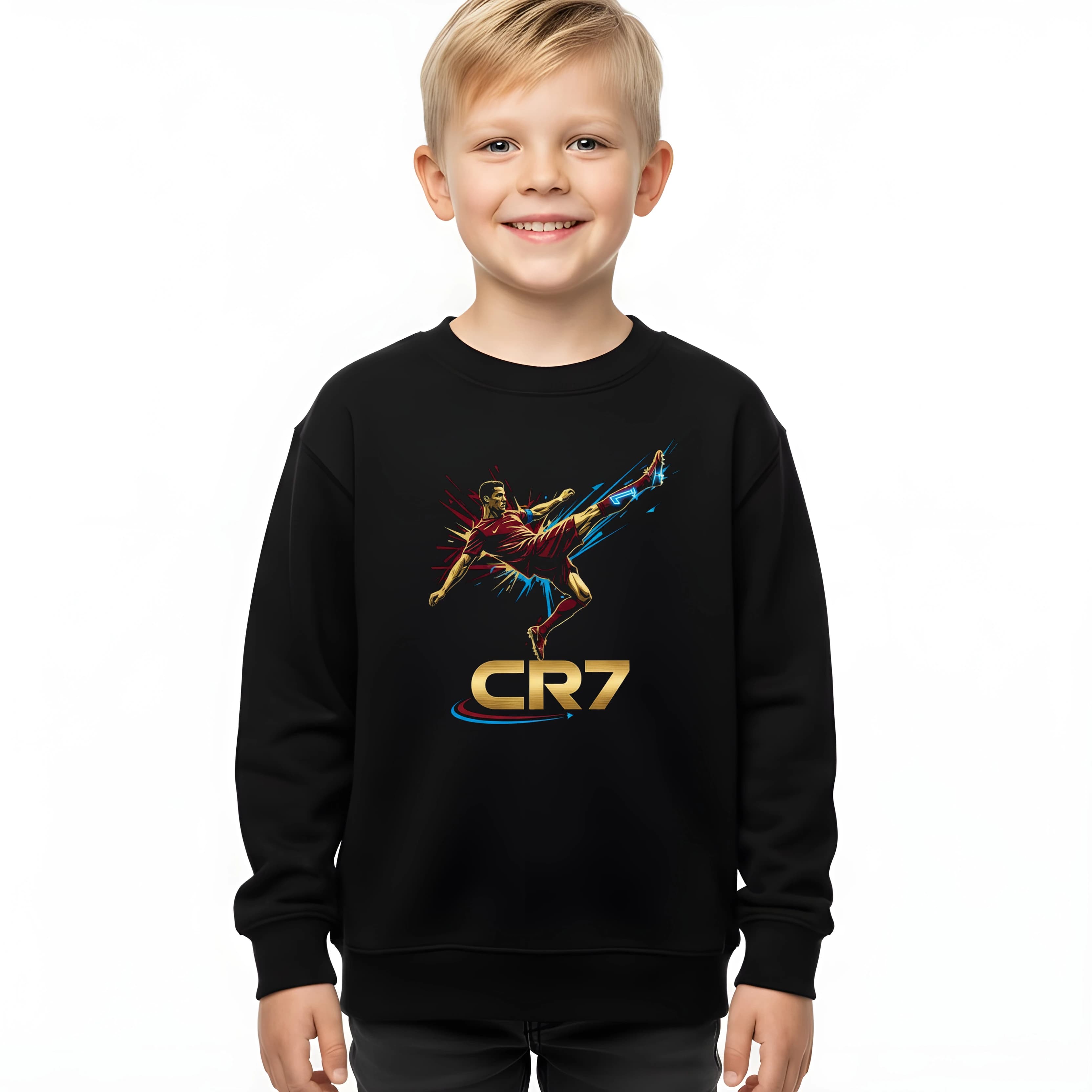 Bluza dziecięca Cr7 Ikoniczny Bicycle Kick Złota Siła I Piłkarska Elegancja