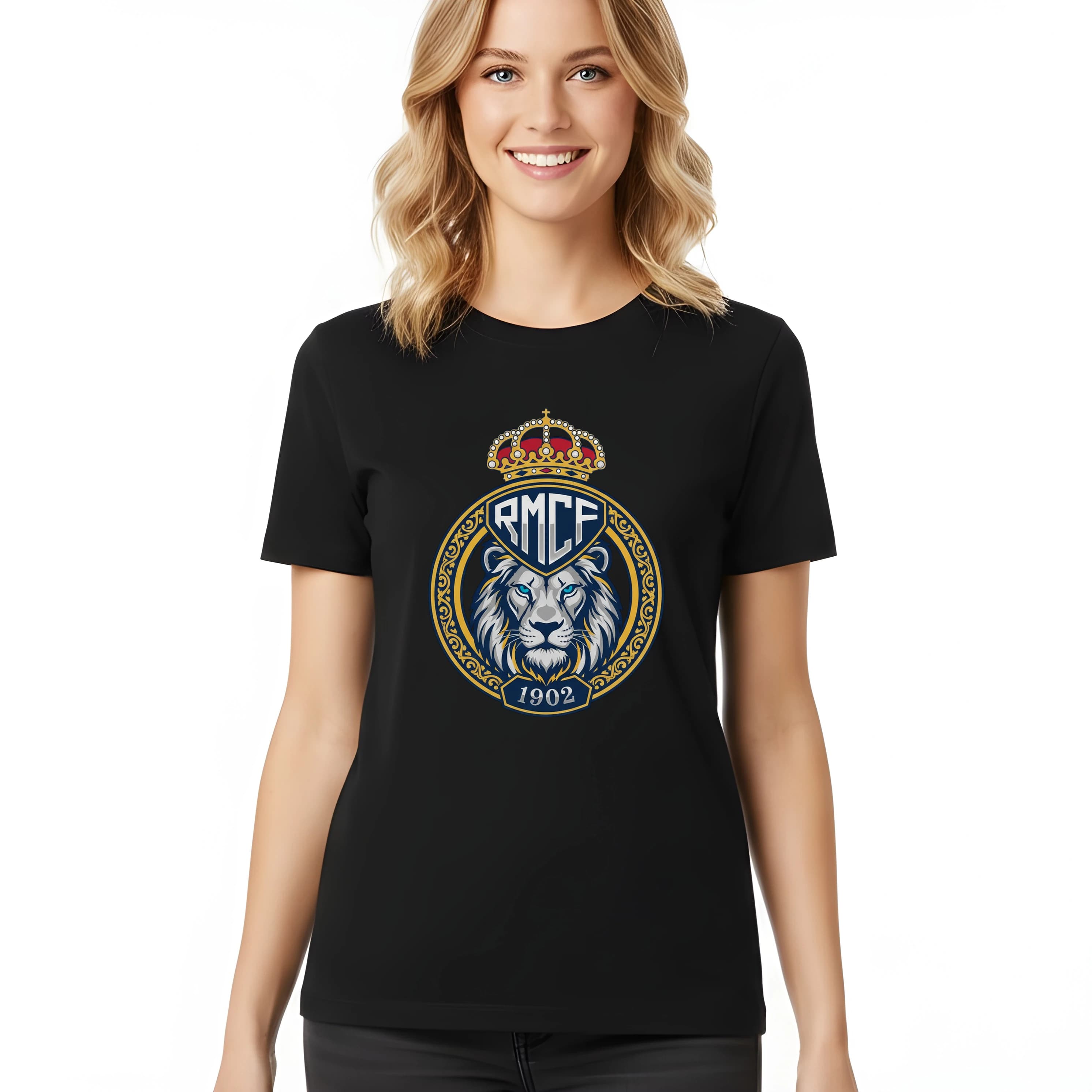 Koszulka damska królewski herb z lwem Rmcf 1902 siła honor i dziedzictwo