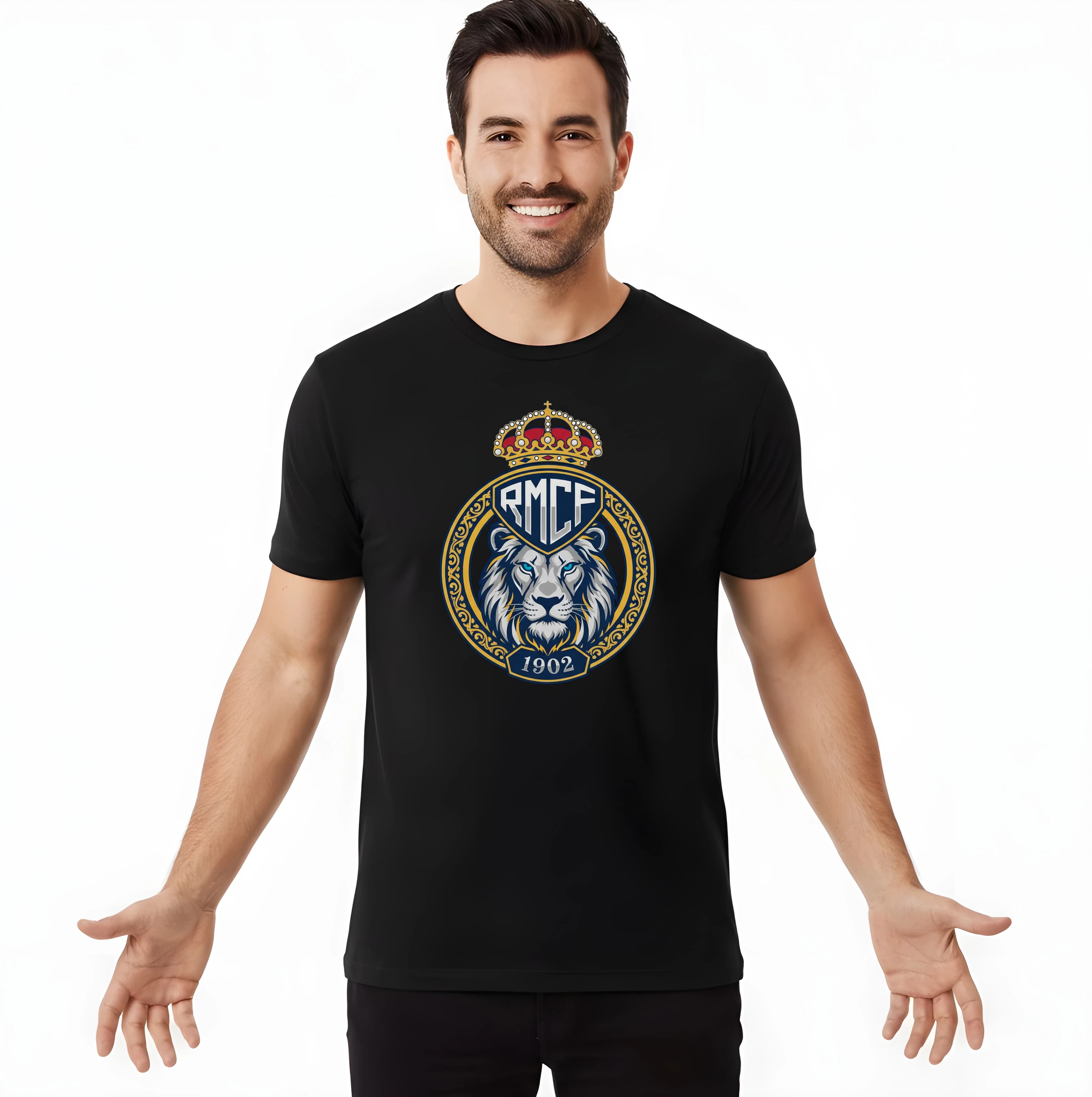 Koszulka męska RMCF 1902, herb z lwem, siła, honor i dziedzictwo