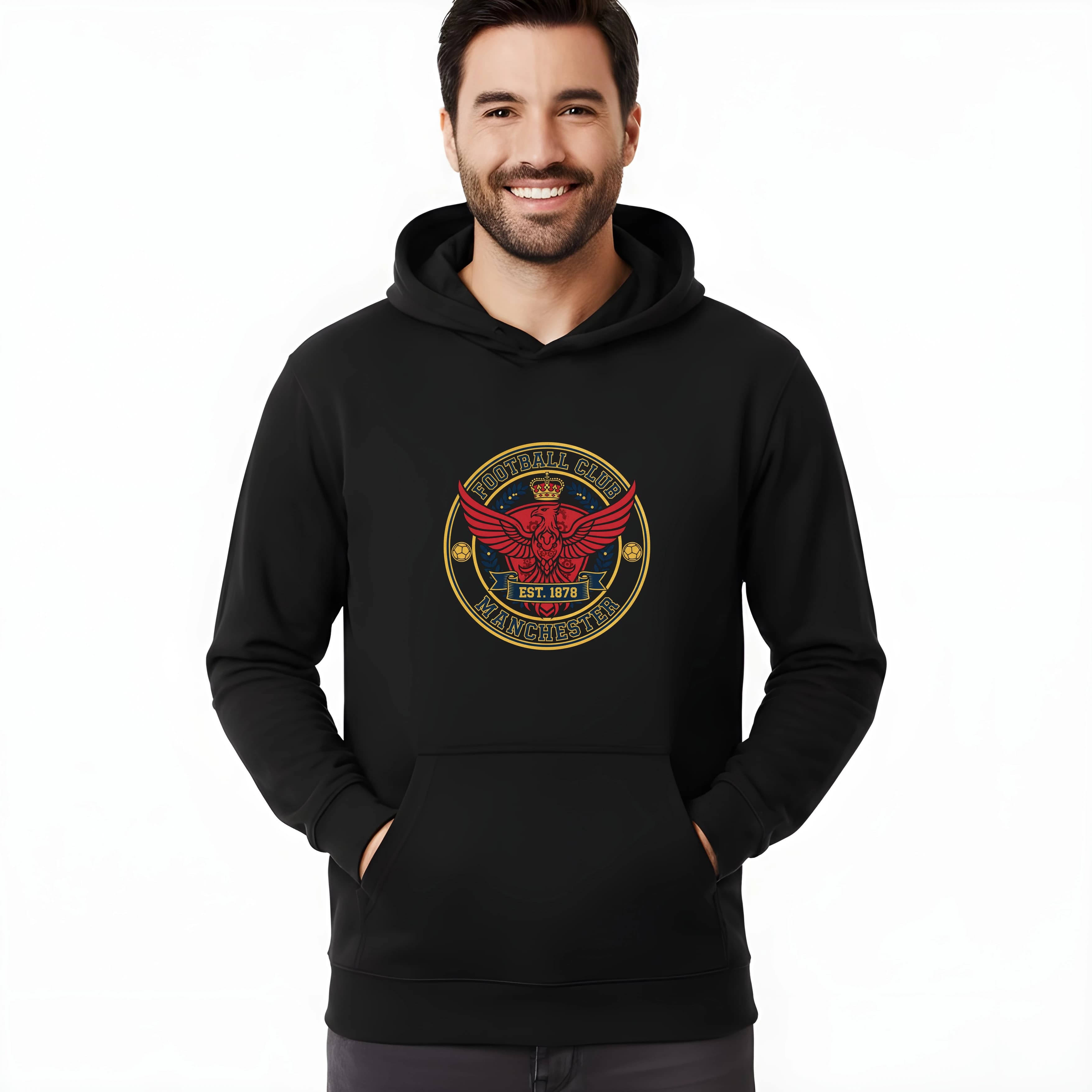 Bluza z kapturem legendarny królewski feniks Manchester herb klubu od 1878