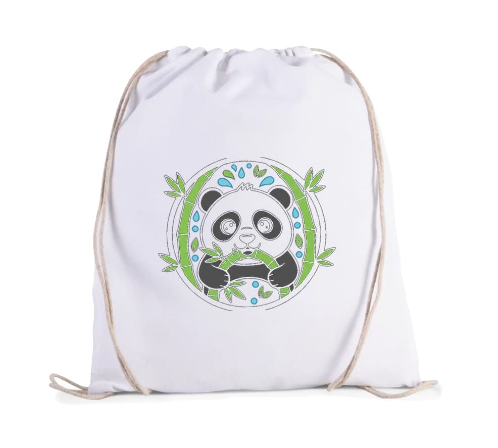 Worek-plecak Urocza Panda Jedząca Bambus Bamboo Buddy Dla Miłośników Przyrody