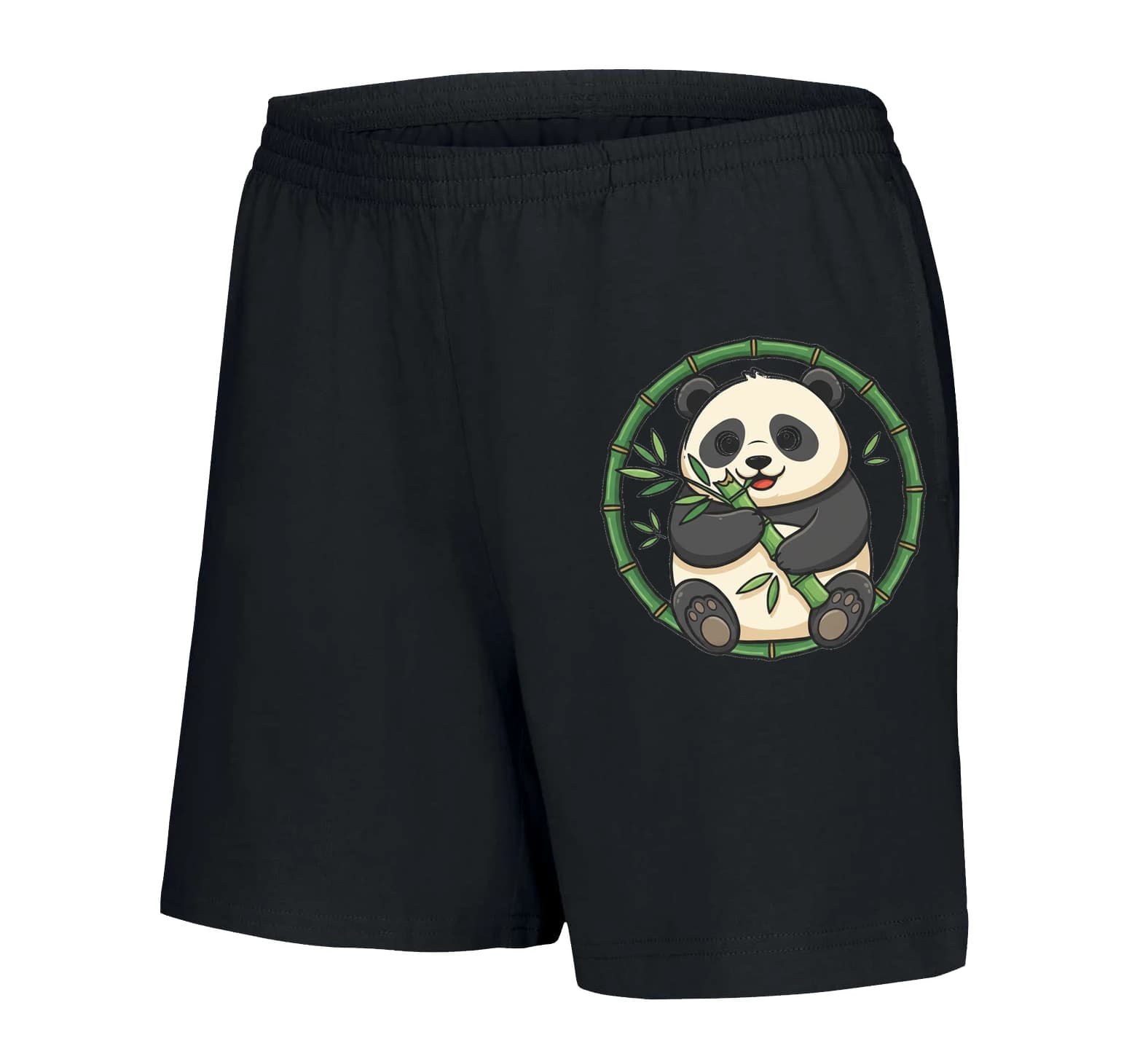 Spodenki damskie Urocza panda przytula bambus W kręgu szczęścia