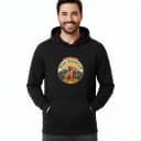 Bluza z kapturem vintage niedźwiedzie góry o świcie w tradycyjnym stylu