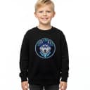 Bluza dziecięca Mroźny syberyjski husky z lodowym spojrzeniem, Aurora Borealis i kryształowym naszyjnikiem