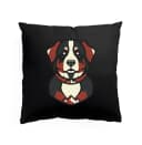 Poduszka dekoracyjna Bernese Mountain Dog trójkolorowy stylizowany pies górski z graficznymi górami