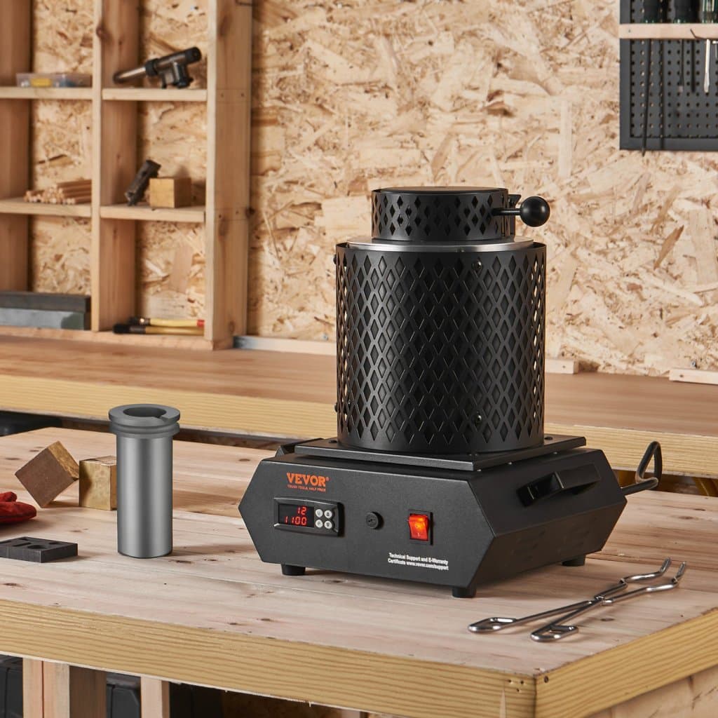 Piec elektryczny do topienia z tyglami grafitowymi 1kg i 3kg