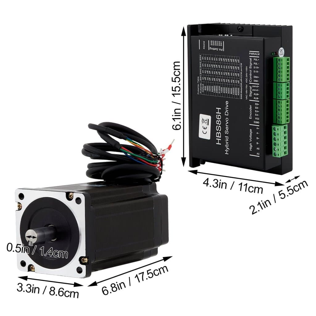 NEMA34 12nm hybridní servomotor s uzavřenou smyčkou, krokový motor 205 mm, 6 A, 2fázový