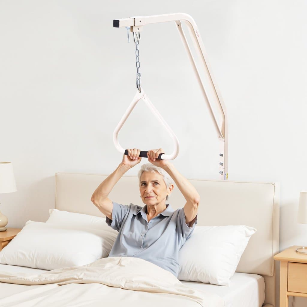 Drążek trapezowy do łóżka mobilnego 250 funtów Drążek trapezowy z uchwytami i metalowym łańcuchem