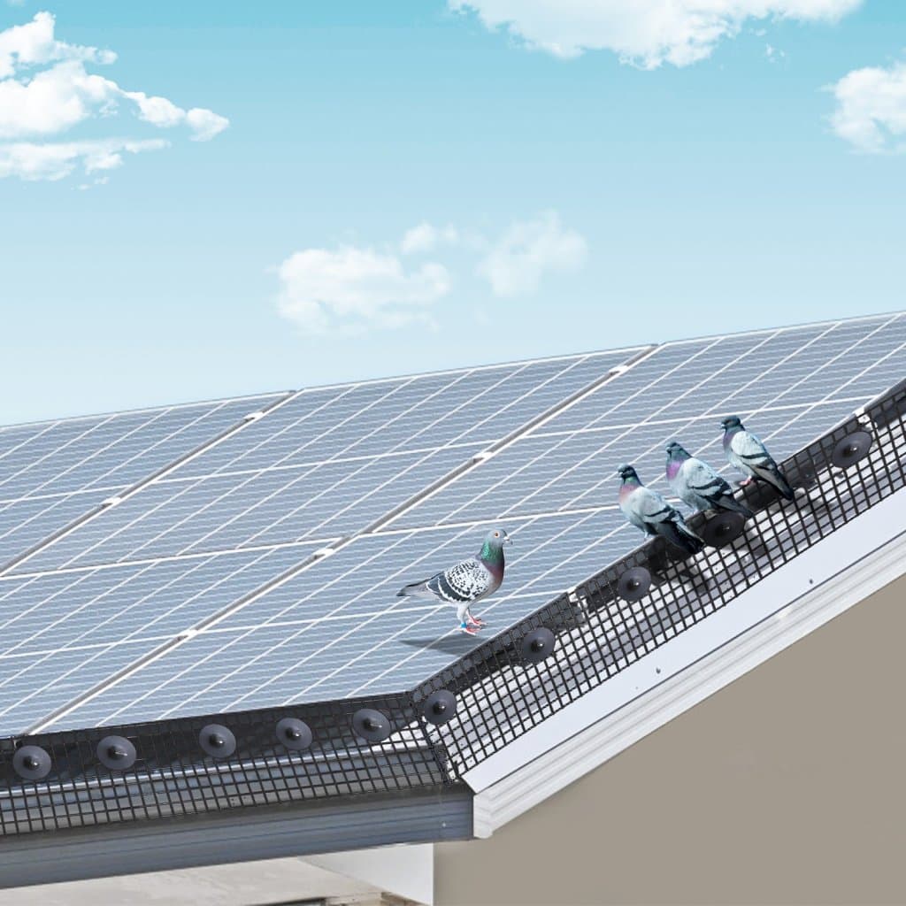 Ochrona przed ptakami na panele słoneczne 15,24 x 3048 cm, zestaw rolek z ochroną przed owadami z 60 sztukami łączników aluminiowych, ochrona paneli słonecznych z powłoką ze stali nierdzewnej PVC, siatka druciana o średnicy 12,7 mm