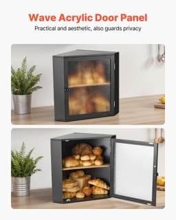 Narożny pojemnik na chleb do blatu kuchennego, dwuwarstwowy, bambusowy pojemnik do przechowywania - miniatura 9