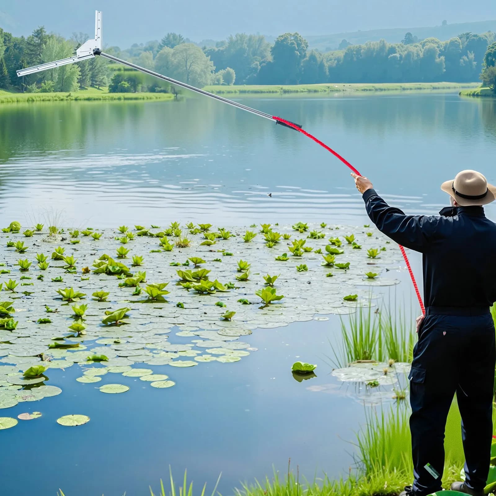 Narzędzie do cięcia roślin wodnych Lake Weed Cutter Pond o maksymalnej szerokości cięcia 37 cali