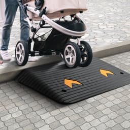 Gumowa rampa progowa, rampa drzwiowa, wysokość 3,5", obciążenie 33069 funtów, gumowa rampa krawężnikowa - miniatura 1