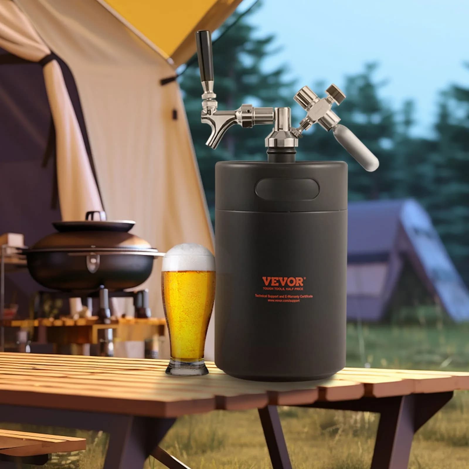 System kranu do piwa, mini beczka 5 l, 170 uncji, ciśnieniowy growler do piwa ze stali nierdzewnej 304, growler do beczki z wyświetlaczem ciśnienia, kran z regulatorem CO2, pierścień zabezpieczający przed przeciekaniem do piwa lane, piwo domowe, piwo rzemieślnicze