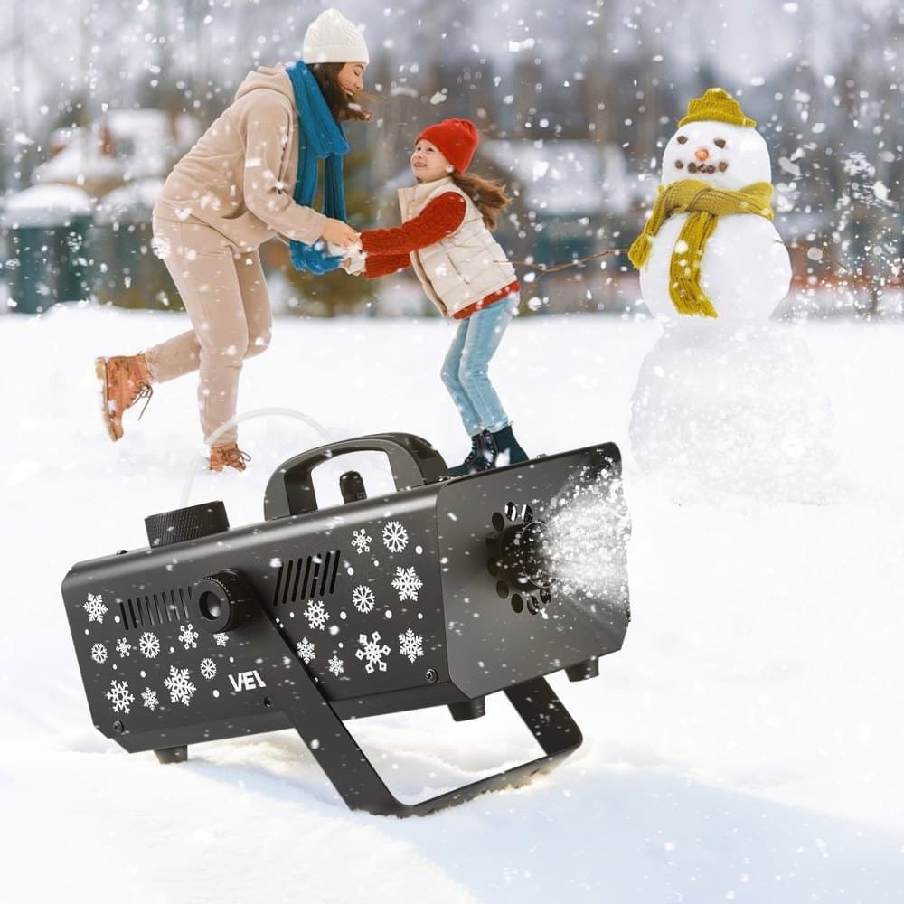 Maszyna do śniegu, mocna 650 W, przenośna/wisząca, maszyna do robienia sztucznego śniegu, maszyna do robienia płatków śniegu z uchwytem przenośnym, do użytku na zewnątrz i wewnątrz, na imprezy świąteczne, dekoracje DJ-skie