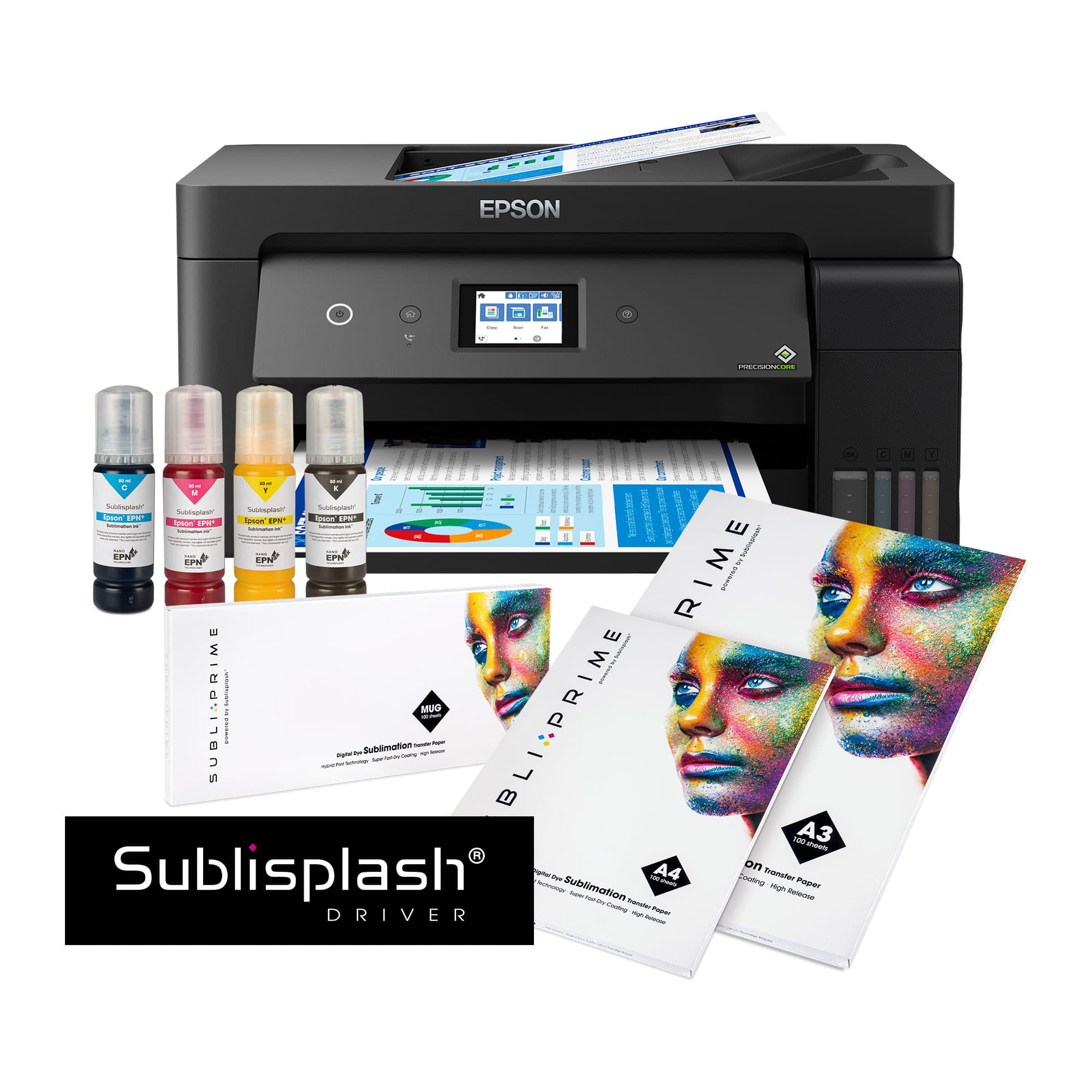 Zestaw startowy drukarki atramentowej Epson EcoTank, format A3+, składający się z: