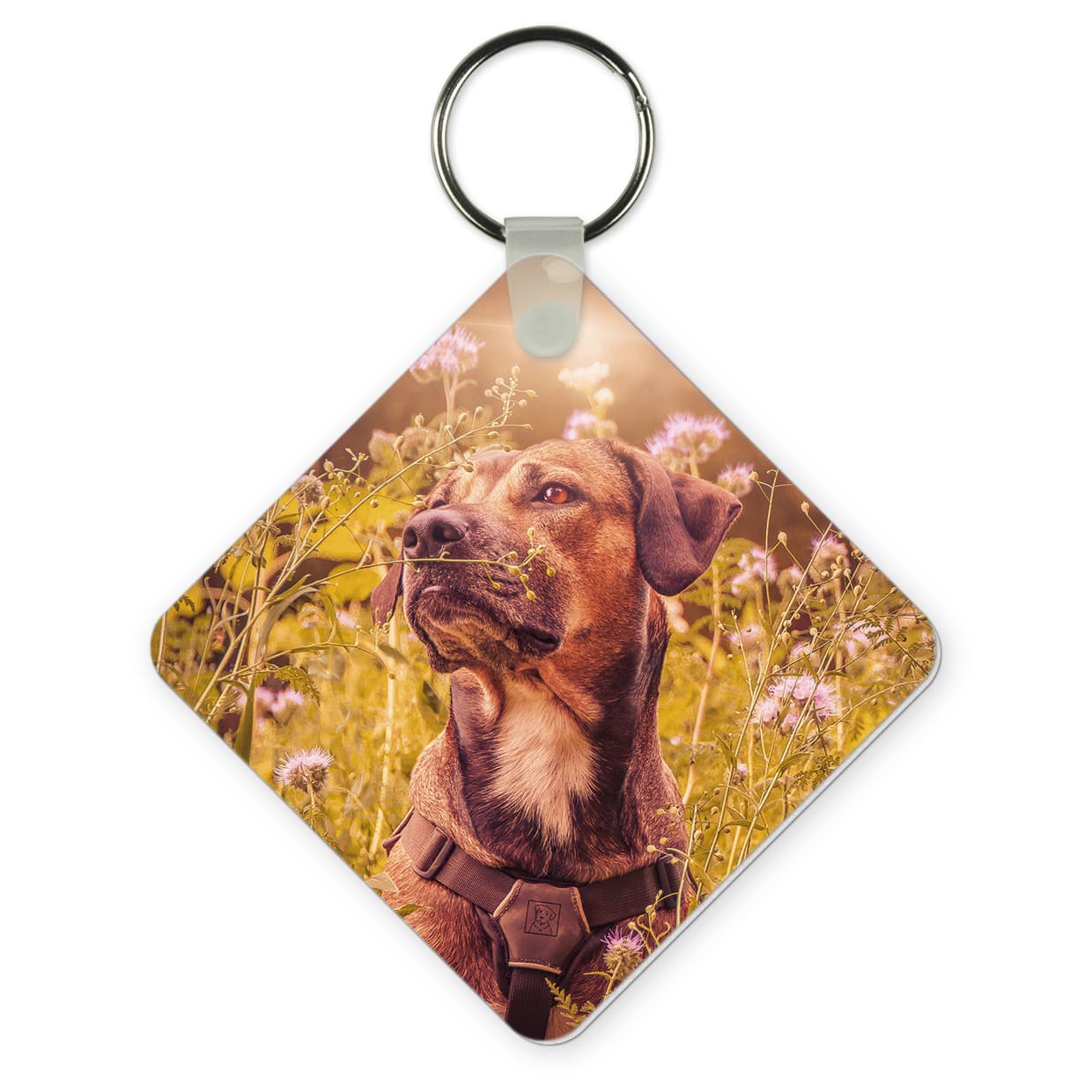 Brelok do kluczy UNISUB kwadratowy, rozmiar 57 x 57 mm, połyskujący biały, 50 szt./karton