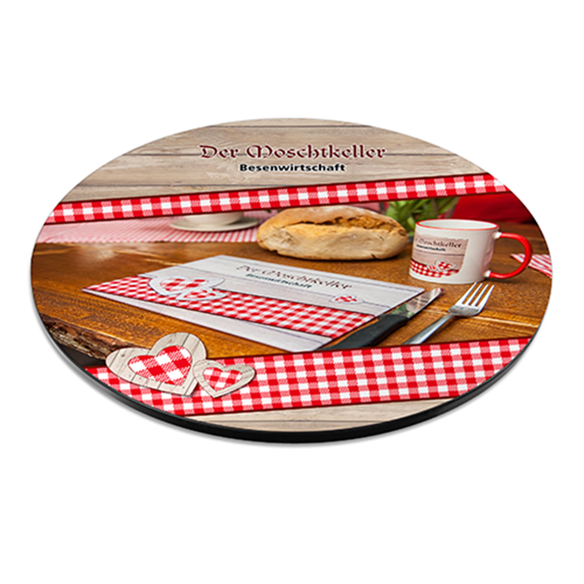 Płyta ChromaLuxe do stołu bistro, bez postumentu, kolor biały połysk, wymiary Ø 600 x 19 mm, 6 szt./karton