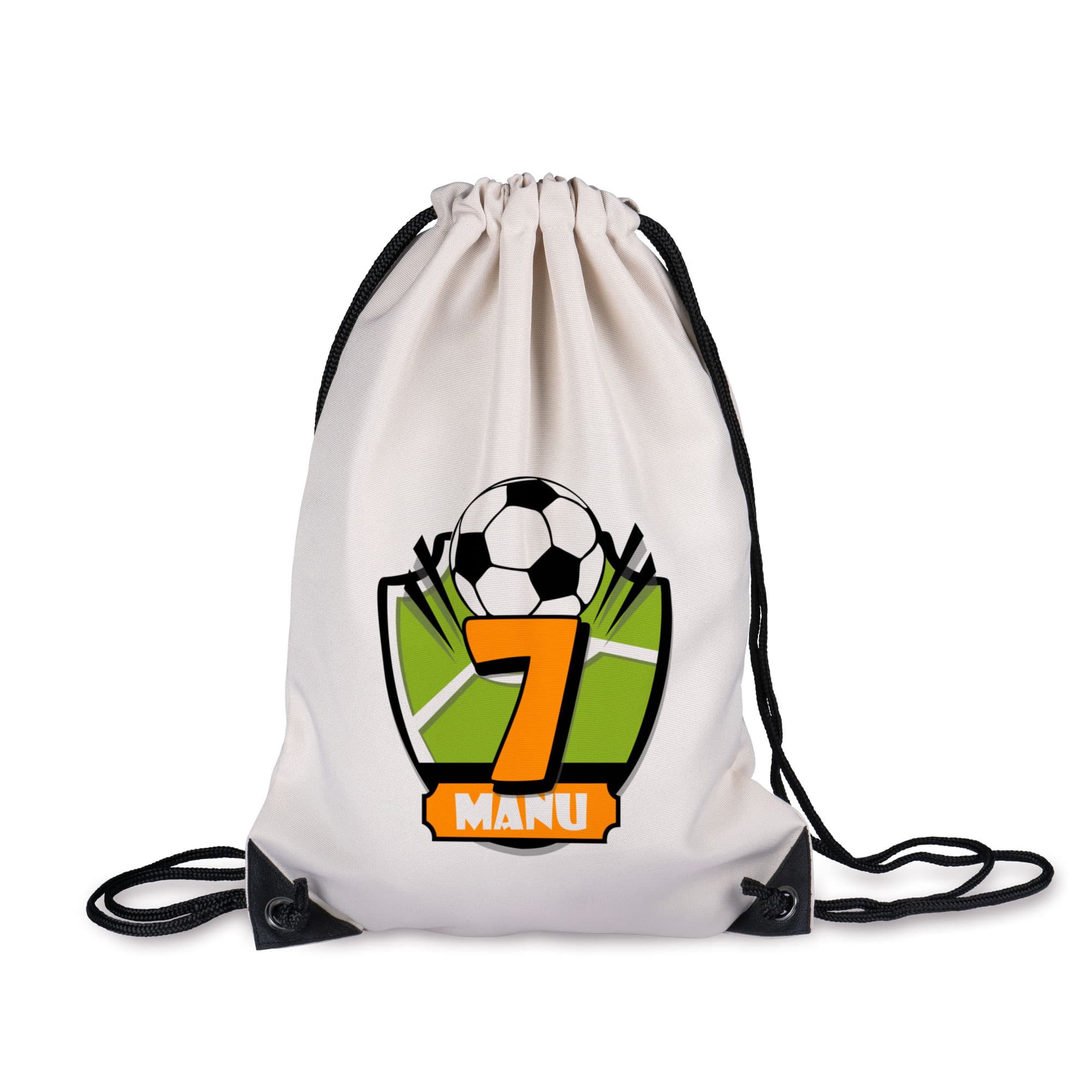 Torba sportowa Sublistar® w kolorze naturalnym z lnianą fakturą, z czarnym ściągaczem, wymiary (dł. x wys.) 330 x 450 mm, 100 szt./karton