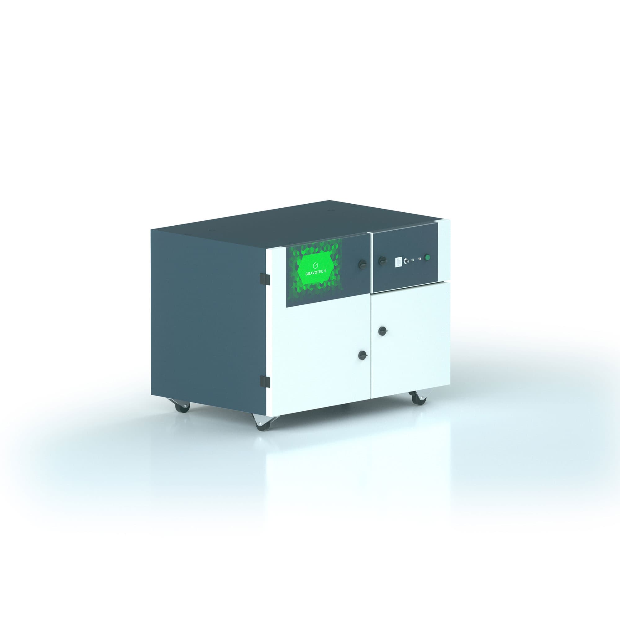 Stół Gravotech ze zintegrowanym systemem filtrów wyciągowych LE140 do grawerki laserowej Gravotech LS100