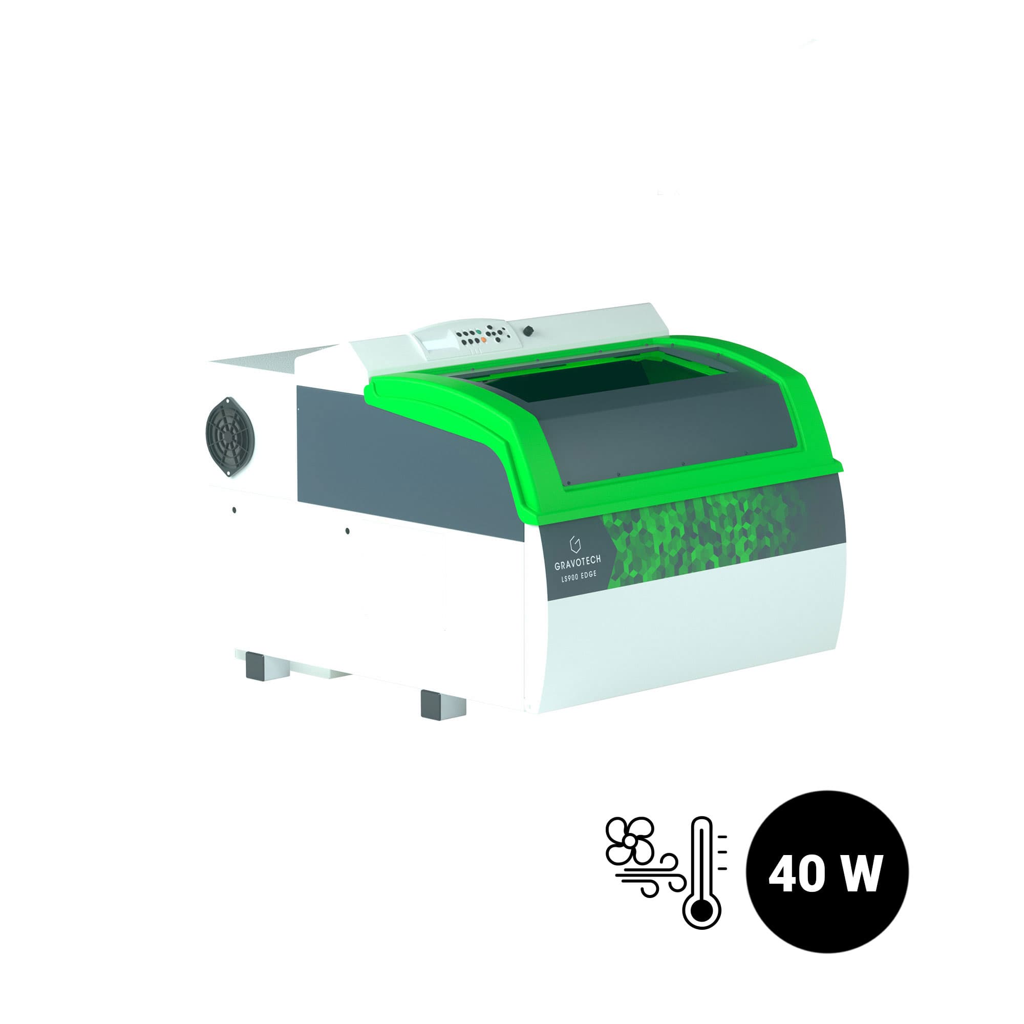 Grawerka laserowa CO2 Gravotech LS900, laser CO2 o mocy 40 W z chłodzeniem powietrznym