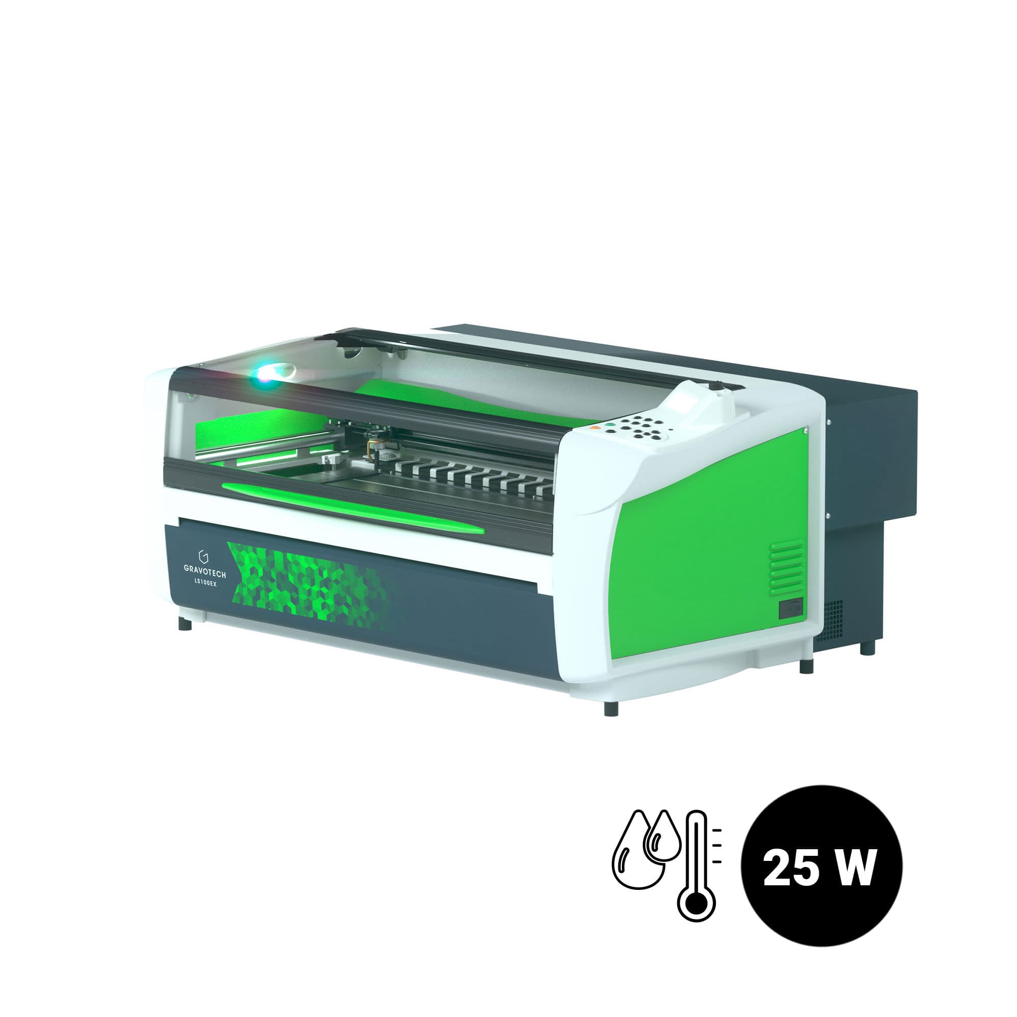 Grawerka laserowa CO2 Gravotech LS100EX, laser CO2 o mocy 25 W z chłodzeniem wodnym