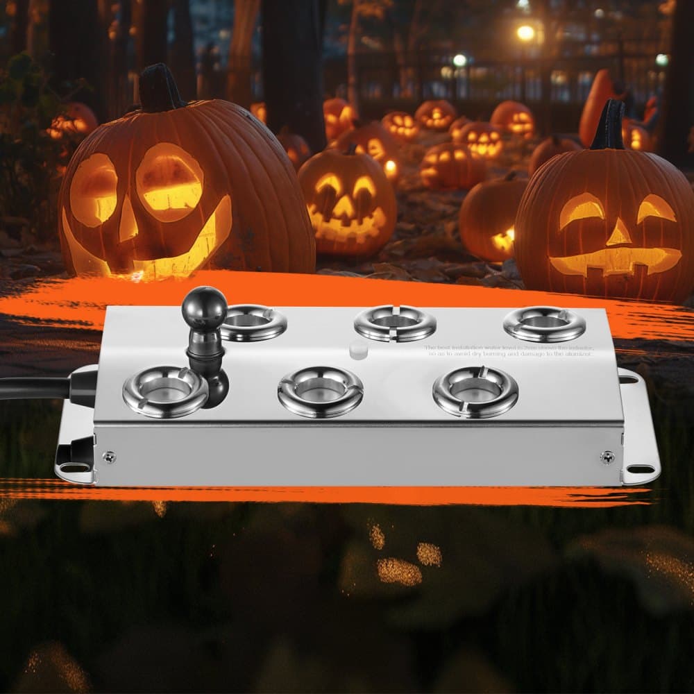 Ultradźwiękowy generator mgły, 6 głowic, ultradźwiękowy generator mgły 4500 ml/h, generator mgły z zasilaczem 165 W IP67, wodoodporny, boja, wymienne tarcze, do oczek wodnych, ogrodu, skalniaka, szklarni, dekoracji na Halloween