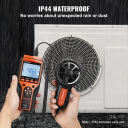 Anemometr ręczny dzielony, 14℉-140℉, cyfrowy miernik prędkości wiatru CFM z ekranem podświetlanym LED, mierzy prędkość wiatru, temperaturę wiatru, przepływ powietrza i temperaturę odczuwalną, do żeglarstwa, surfingu, latania, HVAC - miniatura 10