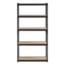 Półki magazynowe, 2000 funtów, 5-poziomowe regały garażowe, 16" gł. x 32" szer. x 62,8" wys. Regulowane metalowe półki do garażu, regał narzędziowy, idealny do kuchni, magazynu, piwnicy, czarny - miniatura 3