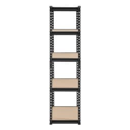 Półki magazynowe, 2000 funtów, 5-poziomowe regały garażowe, 16" gł. x 32" szer. x 62,8" wys. Regulowane metalowe półki do garażu, regał narzędziowy, idealny do kuchni, magazynu, piwnicy, czarny - miniatura 4