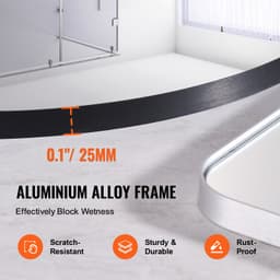 Lustro do makijażu montowane na ścianie, grubość 0,15 cala, 30 cali, rama ze stopu aluminium i folia przeciwwybuchowa, lustro odporne na zarysowania z uchwytem w kształcie litery Z, odpowiednie do łazienki/sypialni/salonu - miniatura 17