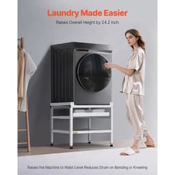 Podstawa pod pralkę, 25,2 x 25 cali, podstawa pod pralkę i suszarkę o udźwigu 300 funtów z tacką, 4 regulowane nóżki do podnoszenia pralek, stal węglowa - miniatura 18