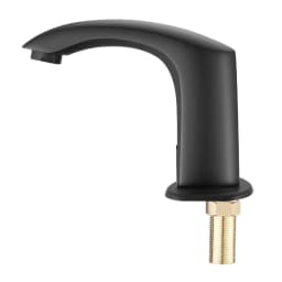 Bezdotykowa bateria umywalkowa do łazienki, automatyczna bateria toaletowa z czujnikiem ruchu i pokrywką otworu, zasilana bateryjnie, regulowana temperatura do rur 9,5 mm, komercyjna toaleta, matowa czerń - miniatura 6
