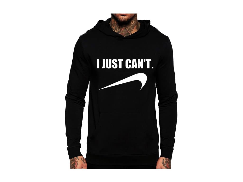 Bluza z kapturem Nie mogę parodia Nike