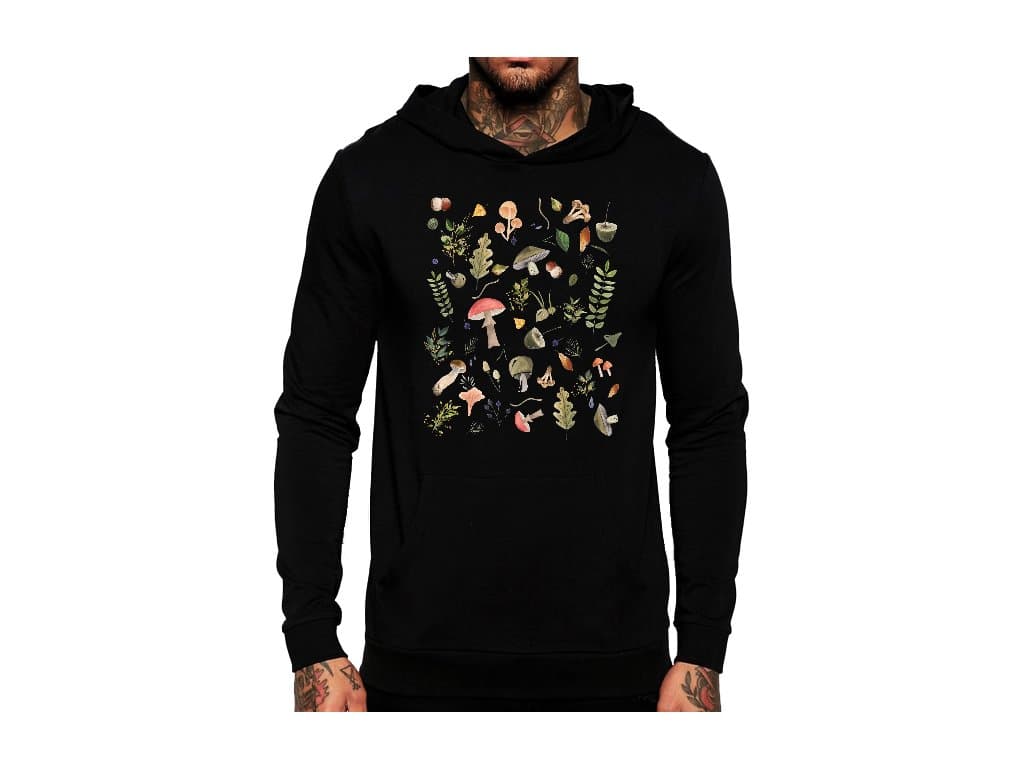 Bluza z kapturem z grzybem