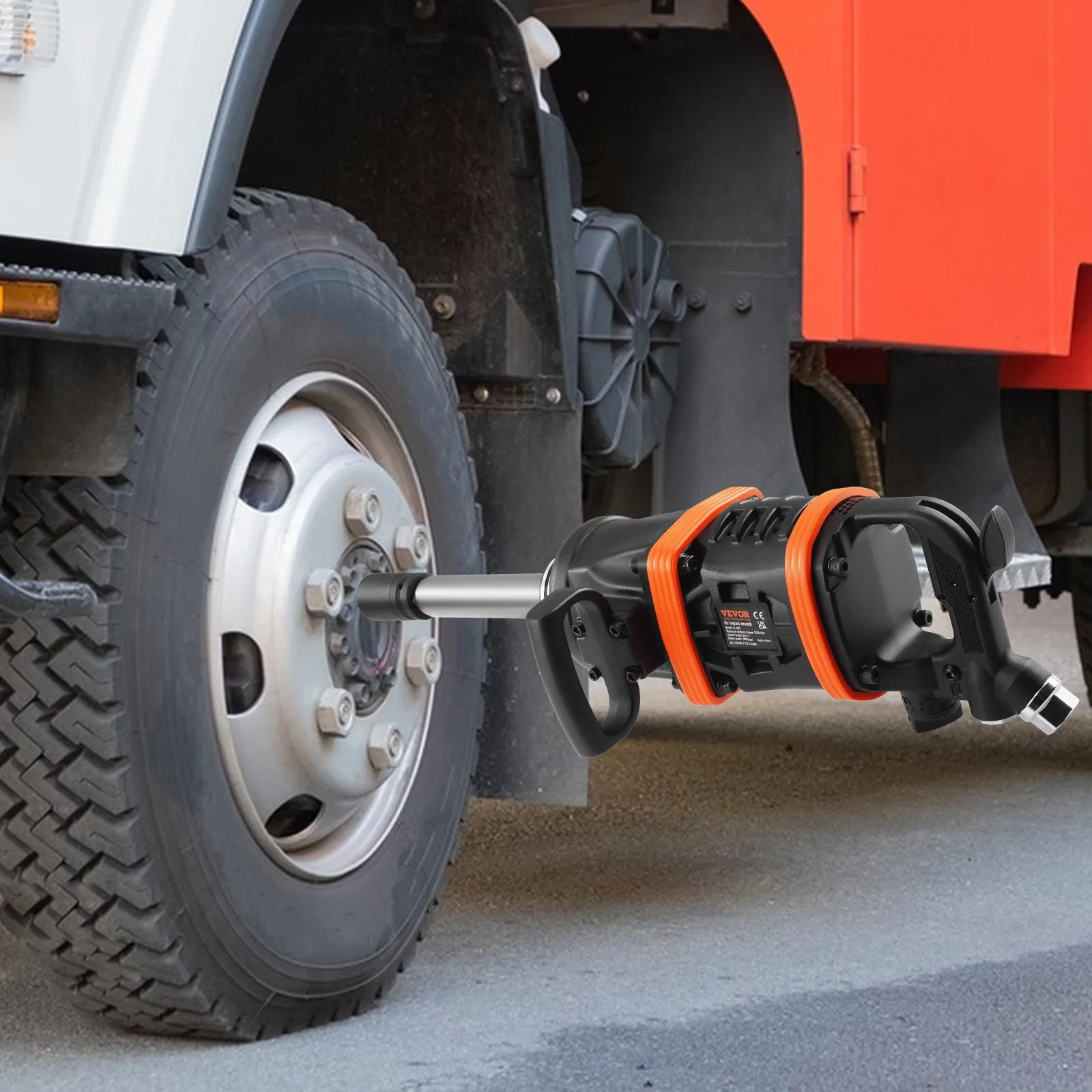 Klucz pneumatyczny udarowy Beast 2,5 cm, moment obrotowy do 7016,37 N·m, pneumatyczny pistolet udarowy z przedłużonym kowadłem o 20 cm do napraw i konserwacji ciężkich maszyn / ciężarówek / autobusów