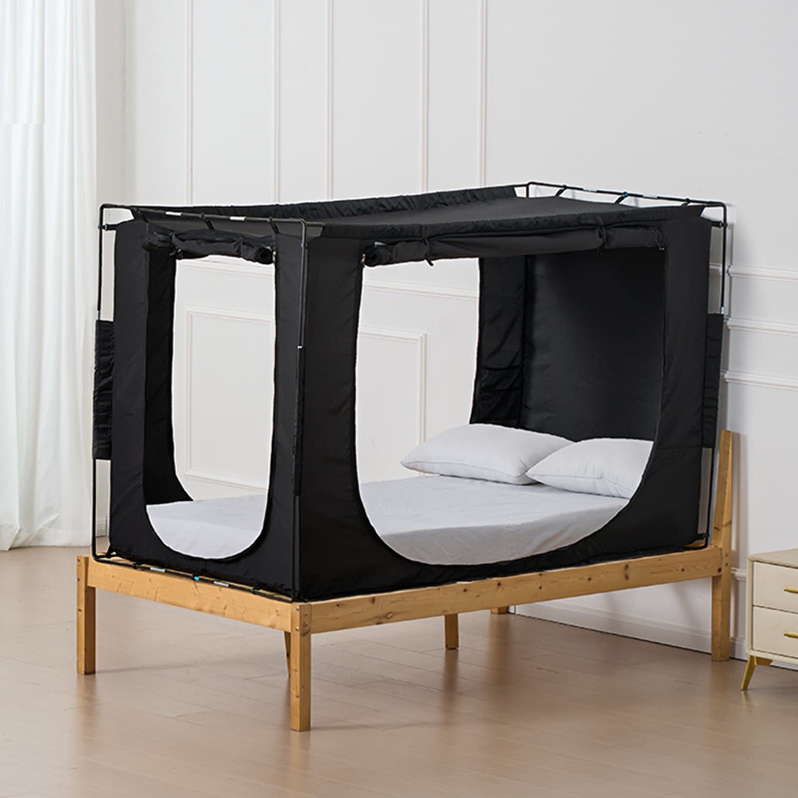 Namiot z 3 drzwiami, oddychający, zaciemniający w 70%, z 0,37-calowymi słupkami z włókna, 1900 x 1370 x 1190 mm