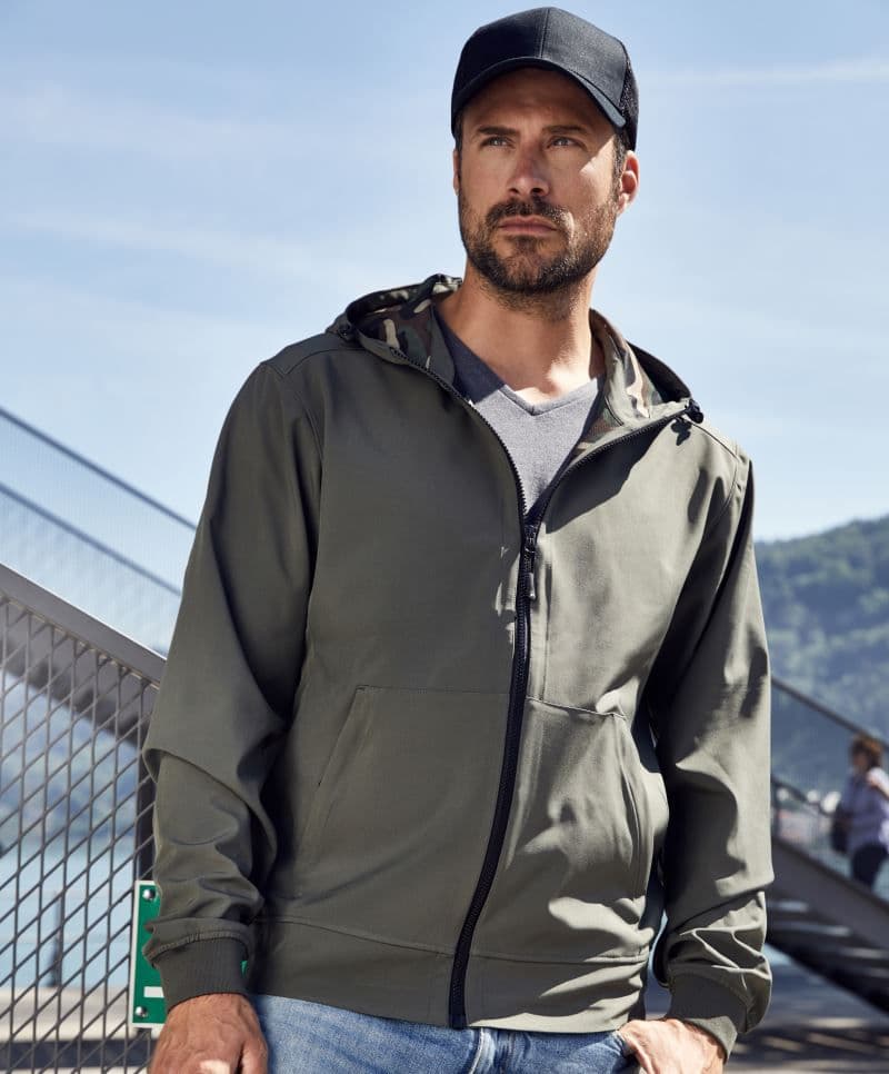 Daiber | JN 1146 - Męska 2-warstwowa kurtka softshell z kapturem
