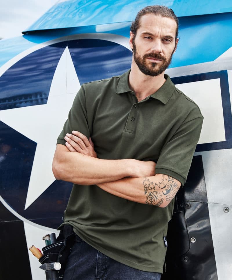 Daiber | JN 1806 - Męskie robocze elastyczne bio polo - Solid