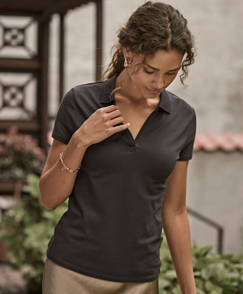 Tee Jays | TJ 1409 - Damskie luksusowe piqué polo z dekoltem w serek V