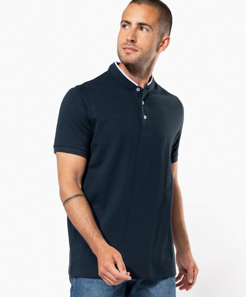 Kariban | K 223 - Męskie polo z kołnierzykiem mao