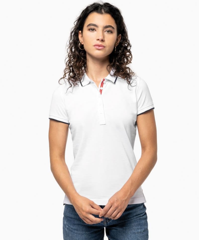 Kariban | K 252 - Damskie kontrastowe polo piqué